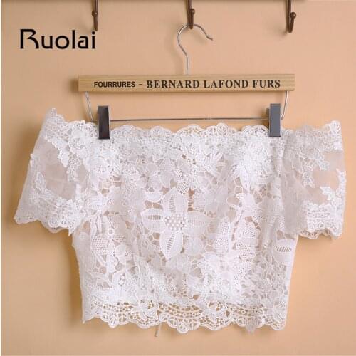 Vintage Off the Shoulder Short Sleeves Lace Bolero Jacket Custom Made Color Bridal Wedding Jackets Women Wedding Jackets FJ20