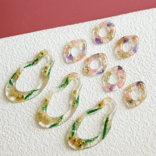 Japanese drop glue botanical garden series DIY handmade accessories uv real flower pendant Japanese earrings making materials