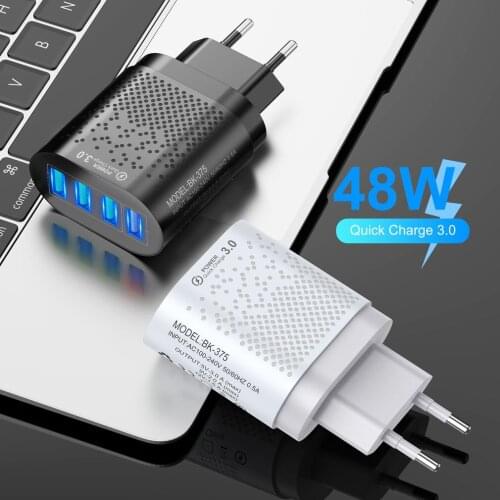 USB Charger 48W EU/US Phone Charger Quick Charge 3.0 For iPhone 12 11 3A Fast Chargeing For Xiaomi Mobile Phone Charger
