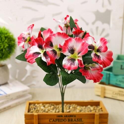 1Pc Artificial Flowers Simulation Pansy Flower Silk Fake Flower Silk Bouquet for DIY Home Festival Wedding Decoration Pansy