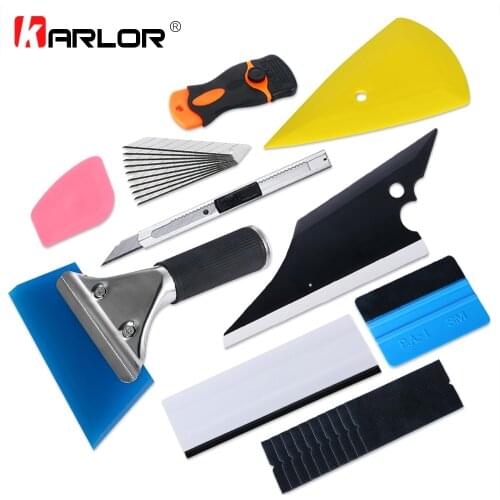 10 Pcs Car Vinyl Wrap Magnet Squeegee Tools Set Carbon Fiber Film Cutter Knife Car Sticker Wrapping Window Tint Auto Accessories