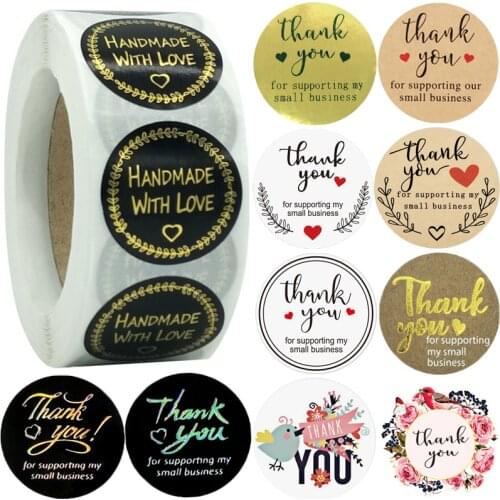 24 Types Thank You Stickers for Supporting Our My Business Order Handmade Sticker Seal Labels Wedding Envelope Shopping Seals