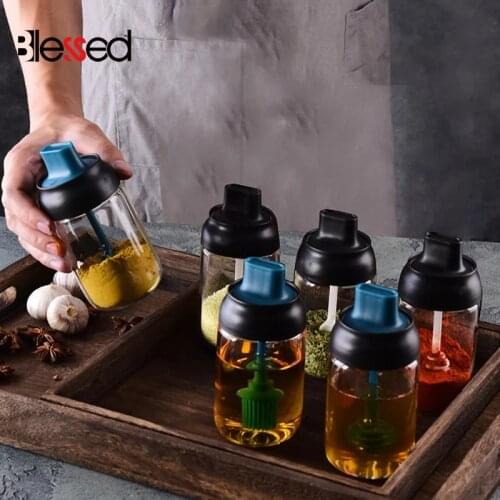 250ML Glass Kitchen Spice Jar With Lid Transparante Seasoning Organizer Moisture-proof Oil Bottle Honey Bottle Kitchen Accessory