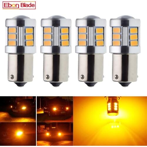 4PCS High Power Car LED 5630 BAU15S 7507 PY21W 1156PY 1156 BA15S LED Bulbs For Front Turn Signal Lights 12V 24V 30V Amber Orange