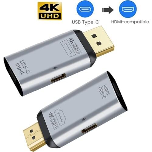 USB 3.1 Type C Adapter USB-C To HDMI-Compatible DP Mini DP HD Video Splitter For Samsung Laptops 100W 4K@60Hz Type C Converter