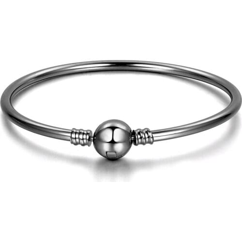 AENINE 3 Color Round Buckle Bracelets Fashion Diy Charm Beads Bracelet Bangle Jewelry For Women Pulseira