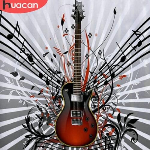 HUACAN 5D Diy Diamond Painting Guitar Embroidery Mosaic Cross Stitch Handmade Gift Home Decoration