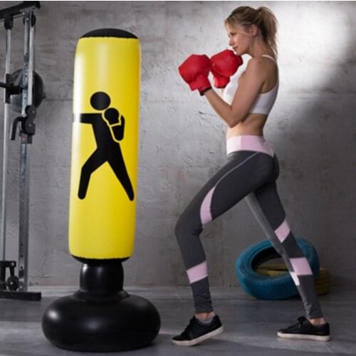 Free Standing Boxing Punching Bag Kick Heavy Duty Filled MMA Martial Art Home 1.6M Height Air Pump Sandbags Fitness Equipment