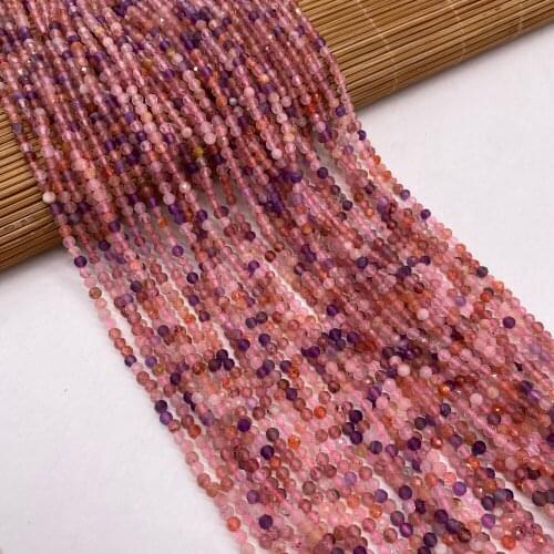 Small Beads Natural Semi-Precious Stone Purple Topaz Faceted Beads for Jewelry Making DIY Necklace Bracelet Accessories 3mm