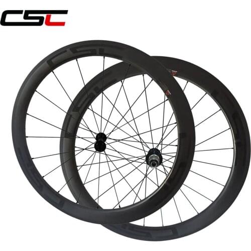 CSC Only 1320g 25mm width U Shape Ceramic Bearing hub 50mm tubular carbon road bicycle wheels CN 424 spokes