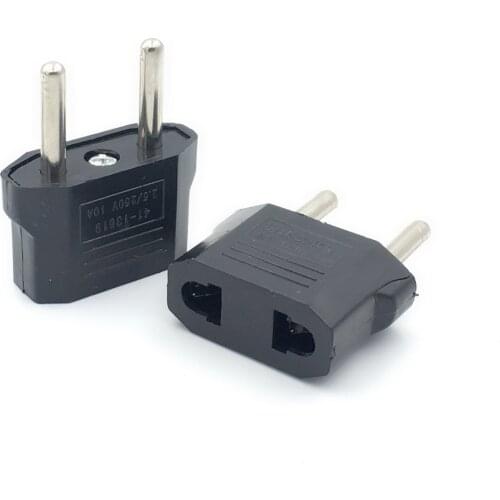 1Pcs 2 Round Pin EURO EU Travel Power Plug Adapter Converter Travel Conversion US American To European Outlet Plug Adapter