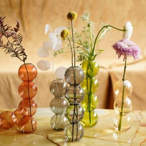 INS Crystal ball bubble Glass Vase Flower arrangement hydroponics ball glass art flower ware Home Decor
