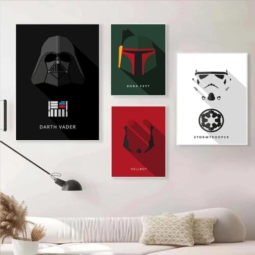"Star Wars" Movie Canvas Painting Graphic Design Logo Posters and Prints Print Mural Pictures Childrens Room Home Wall Decor