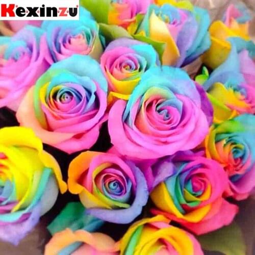 Kexinzu Full Square Diamond 5D DIY Diamond Painting"Flower"3D Embroidery Cross Stitch Rhinestone Mosaic Home Decor Gift