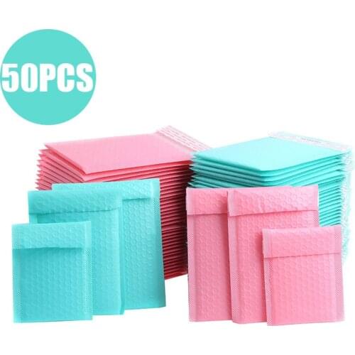 50PCS Mailer Poly Bubble Padded Mailing Envelopes For Mailer Gift Packaging Self Seal Bag Bubble Padding Green Pink