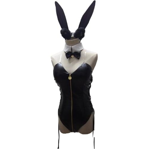 Anime Azur Lane Takao Cosplay Costume Women Lolita Bunny Girl IJN Atago Black Sexy Uniform Halloween Carniva Party Suit