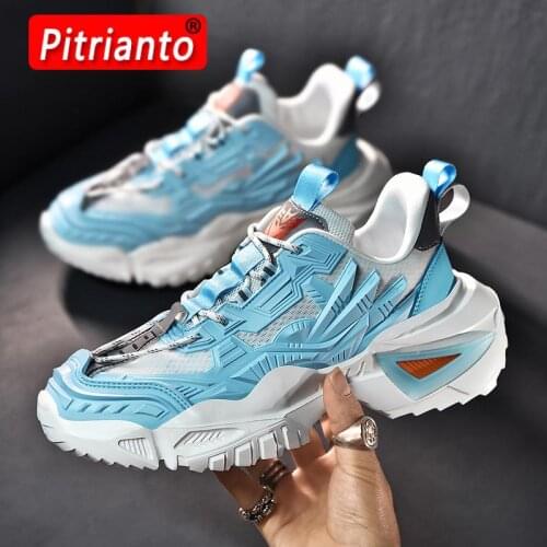 Man Sneakers Breathable Casual Shoes Fashion Thick Bottom Height Increasing Male Sports Shoes Outdoor Damping Jogging Shoes