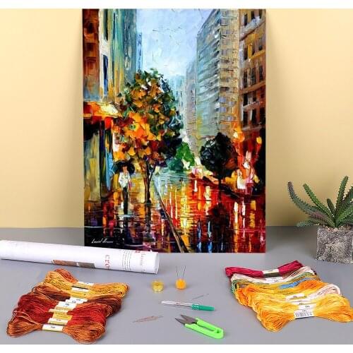 Loneliness Printed Water-Soluble Canvas 11CT Cross-Stitch Kit DIY Embroidery DMC Threads Sewing Hobby Handiwork Craft Mulina