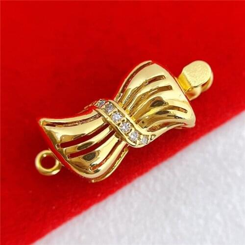 2021 New Copper Cubic Zirconia Gold Clasps Hooks for Diy Jewelry Pearl Beads Making Necklace and Bracelet Findings Accessories