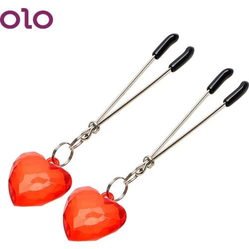 OLO Adult Games Sex Toys for Couple Nipple Clamps Heart Shape Nipple Stimulator Sex Slave Restraints Erotic Toys Breast Clips