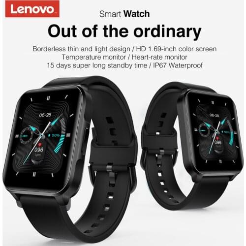 Original Lenovo S2 Pro Smartwatch 1.69'' HD Screen Waterproof Fitness Heart Rate Monitor Sleep Monitoring Global Version