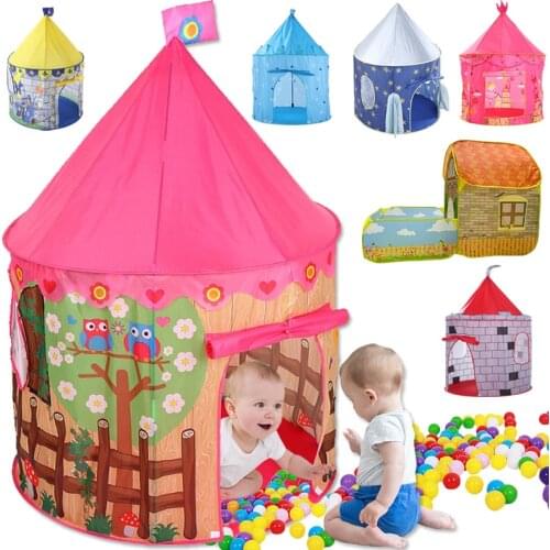 135CM Kids Play Tent Ball Pool Tent Boy Girl Princess Castle Portable Indoor Outdoor Baby Play Tents House Hut For Kids Toys