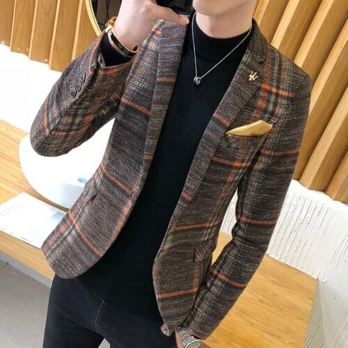 Masculino Button Wedding Casual Mens Blazer Mens Blazer Slim Design Korean Style Elegant Mens Blazer Comfortable Quality