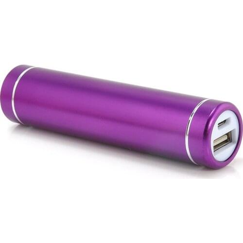 2600mAh Portable External USB Power Bank Box Battery Charger For Mobile Phone DC 5V Purple Color