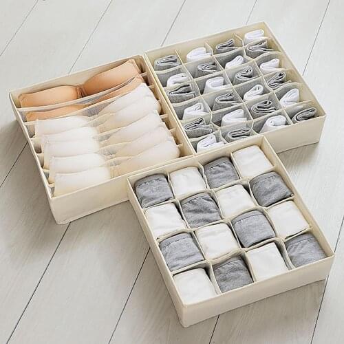Multi Grids Folding Socks Bra Underwear Organizer Wardrobe Closet Clothes Storage Box Oxford Drawer Organizer