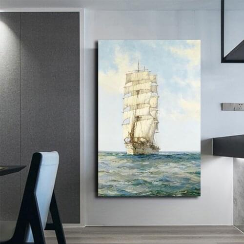 Modern Seascape Pop Art Canvas Prints Ship Sailing In The Waves Wall Paintings Boats Cuadros Pictures For Living Room Decoration
