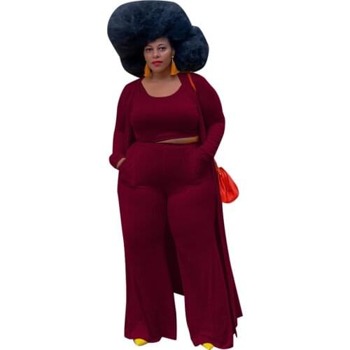 Three-piece Loose Solid Color Cloak Spring and Autumn Clothing Casual Straight Pants Street Wear Drop Shipping