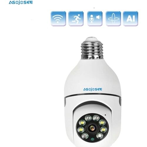 Tuya Smart Life Dual Light source Auto Tracking WIFI 2 in 1 Bulb IP PT Security Camera colorful night vision 2 way audio Memory
