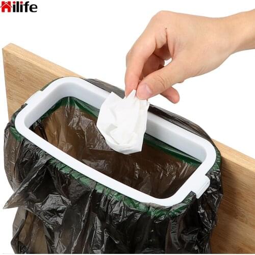 Hangable Cupboard Door Back Trash Rack Storage Rack Gadgets Rubbish Bag Holder Household kitchen Tools