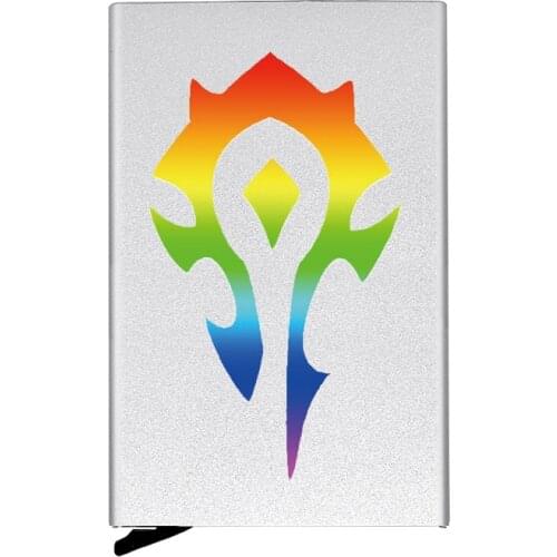 High Quality Classic Fashion WOW Symbol Automatic Pop Up Credit Card Holder Cover Rfid Aluminum Pocket Wallet