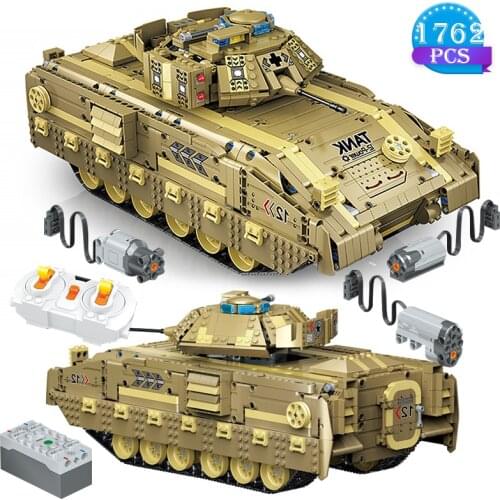 High-tech Military Tank Building Blocks Remote Control Electric Tank Bricks Children Educational Toys Boys Ideas Birthday Gifts
