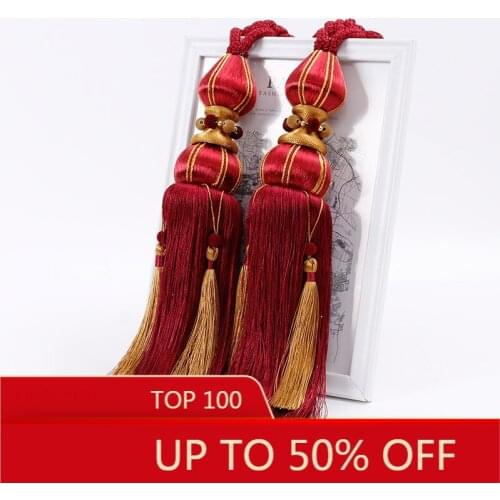 European-Style Curtain Tassel Curtain Accessories Accessories Double Ball Tassel Strap Rope Long Beard Tassel snow globe