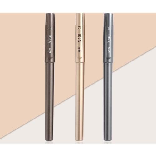 1 Pc Creative Retro Cute Gel Pens Metallic Texture Straight Liquid Pen Business Neutral Pens School Office Supplies Stationery