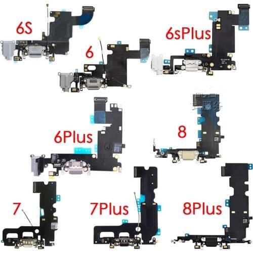 AliSunny 10pcs Charging Port Flex Cable for iPhone 6 6S 7 8 Plus XR XS USB Dock Connector Charger Ports for iPhone X 5 5S 5C