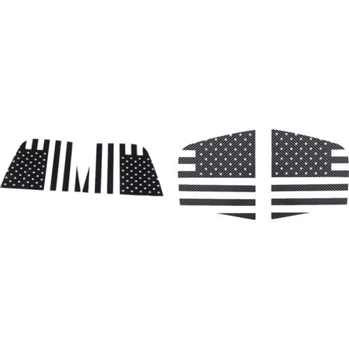 2Pcs Rear Window Triple-cornered Glass Flag Decoration Sticker Cover Trim for 2011-2021 Dodge Charger