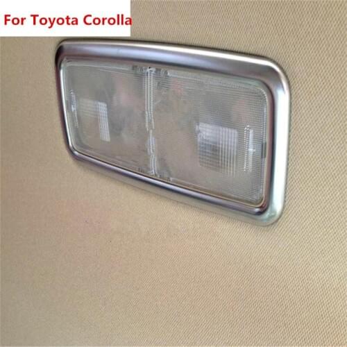 For Toyota Corolla (E170) 2014 2015 ABS Chrome Matte Car Inner Front+Rear Reading Light Trim Interior Car Accessories 3PCS