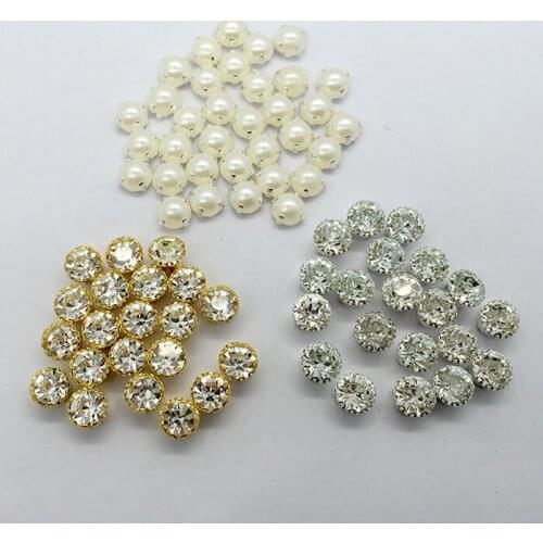 6mm 100pcs Cross copper claw pearl hand-stitched diamond lace single claw shoe bag clothes clothing decorative accessories