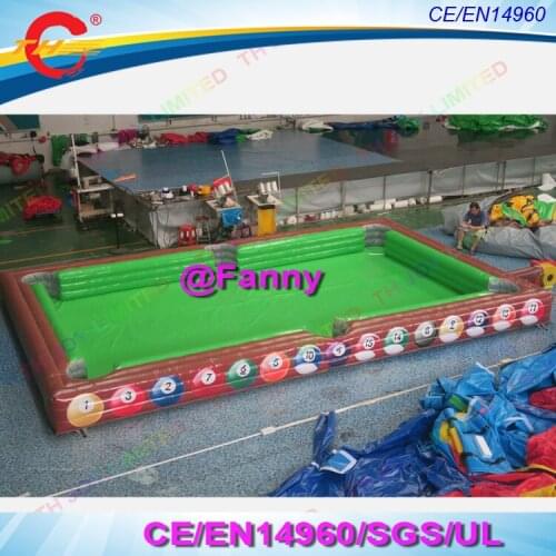 Free air shipping to door,10*5m/33*16.5ft commercial pvc snook ball soccer pool table inflatable snookball billiard football