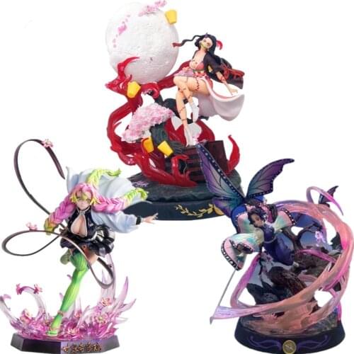 Demon Slayer Action Figures Nezuko Kanroji Mitsuri Kochou Shinobu PVC Toys Model Doll Anime Figures Kimetsu no Yaiba Model Doll