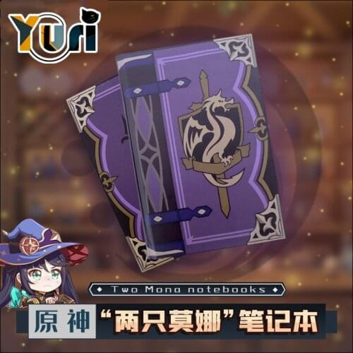 Game Genshin Impact Mona Dragon Logo Notebook A5 Note Book Student Stationery Anime Props C