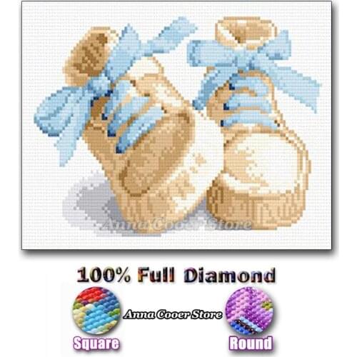 Full Square / Round Drill 5D DIY Diamond Painting Cartoon Shoes 3D Diamond Embroidery Cross Stitch Diamond Dotz Decoration