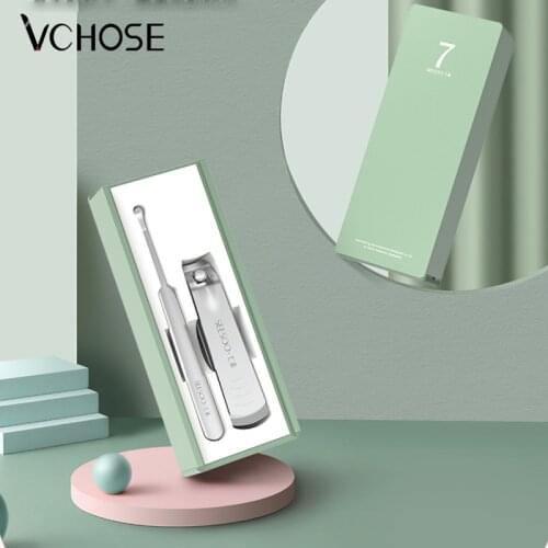 2pcs Nail Clipper Nail Cutter Earpick Nail File Set Stainless Steel Sharp Sturdy Fingernail Cutters Kits with Travel Case