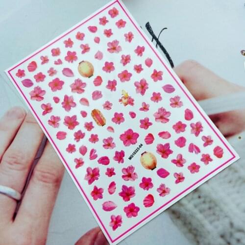 DIY Japanese Style Fashion Hot Selling Light Thin Traceless Nail Stickers New Design Painted Flowers Dry Nail Decals Manicure