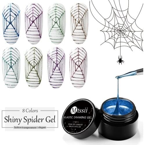 Mtssiil 5ml Spider Gel Creative Wire Drawing Nail Gel Lacquer Point To Line Painting Gel Polish Pulling Silk Gel Nail Art Tool