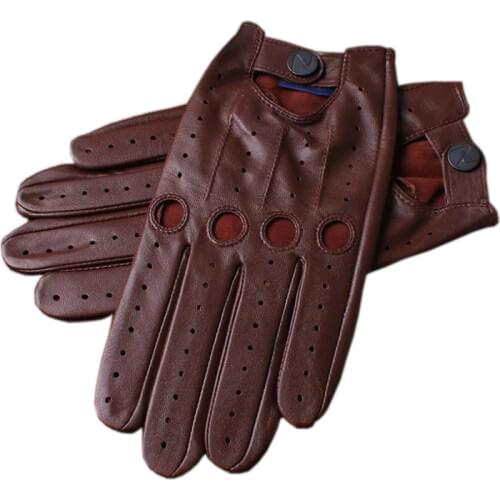 2019 Men Genuine Leather Gloves High-Quality Sheepskin Fashionable Breathable Driving Gloves DC020-5