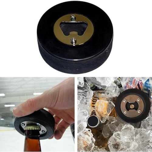 Portable Round Blank Sher Wood Hockey Puck Bottle Opener Kitchen Tools Gadgets Multifunctional Beer Bottle Opener Accessories
